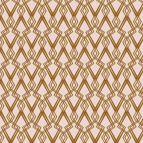 Art Deco design in pink and brown/gold