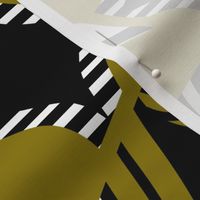  abstract kintsugi mosaic  fabric, wallpaper trend of the season yellow gold white black