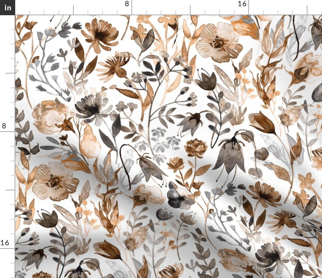 Neutral Fall Floral in Watercolor 