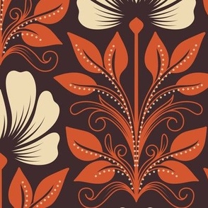 2238 Large - Magic lilies, orange / white