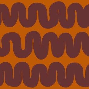 Brown Waves on Orange