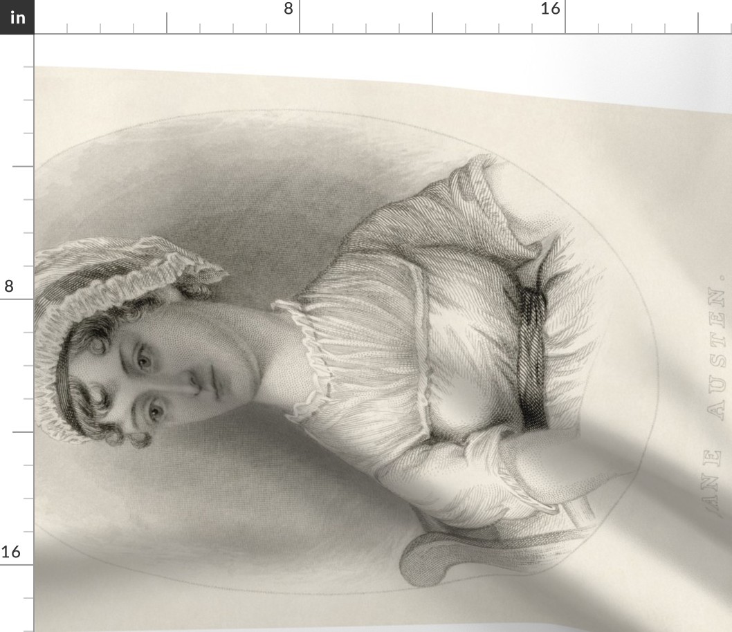 Beloved Jane - Jane Austen Portrait Tea towel - Wall Hanging Jane Austen Illustration 