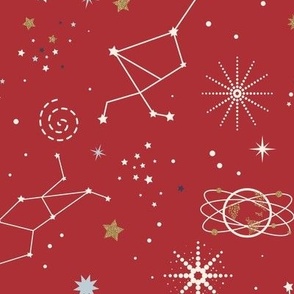 STARRY SKY RED BACKGROUND