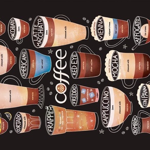 Coffee Menu - Espresso Drinks Recipes - cafecore caffeine gift