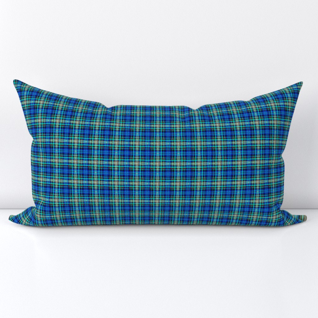 grandpa chic plaid checked handdrawn coordinate lime green and turquoise blue small