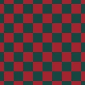 Christmas Checkerboard in Red + Evergreen