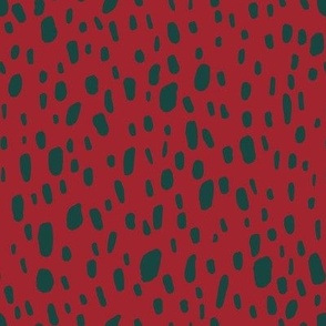 Christmas Dotty Blotty Spots in Red + Evergreen