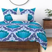 Diamond Floral Pattern Blue (large)