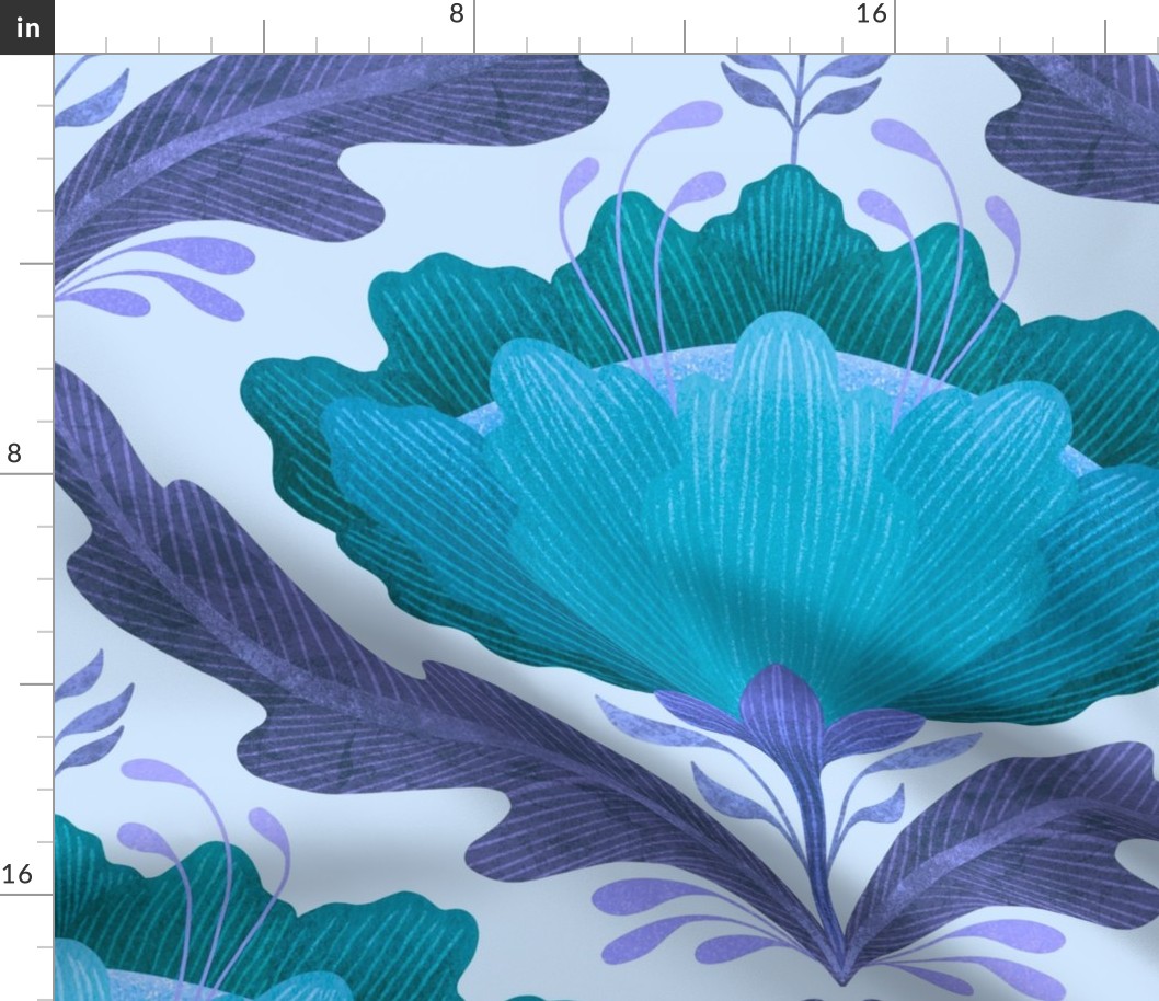 Diamond Floral Pattern Blue (large)