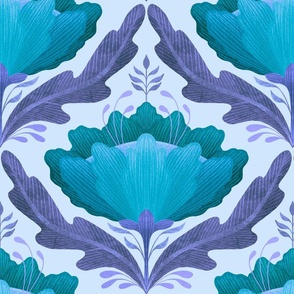 Diamond Floral Pattern Blue