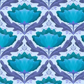 Diamond Floral Pattern Blue (small)