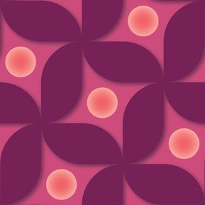 Abstract Bordeaux and Pink Stars