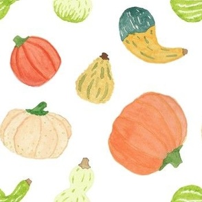 Gourds Harvest Watercolor