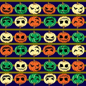 Spooky Pumpkins Halloween Blue