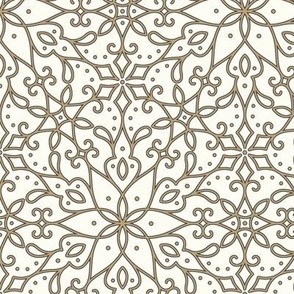 Scroll Snowflake Print Large Outlined Natural White