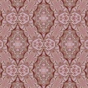 Pink Ivory Wood Floral Carved Lace 