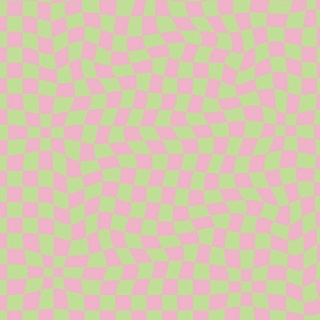 Wavey Trippy Psych grid - Green & pink