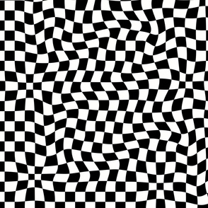 Wavey Trippy Psych grid - Black & white