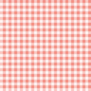 Flamingo Coral- Orange Pink Gingham- ssMicro- 14 Inch- Buffalo Plaid- Vichy Check- Checked- Nursery Wallpaper- Watermelon- Valentines Day- Baby Girl