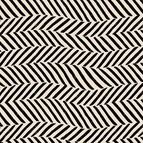 Boho - Abstract - Tweed Pattern- - Black - Cream