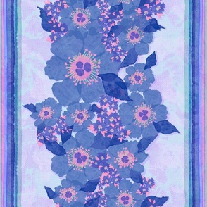 Retro Floral Pattern Blue