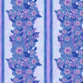 Retro Floral Pattern Blue (small)