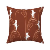 Art Nouveau Playful Pups // Medium // Nutmeg Orange //  Circus Dogs