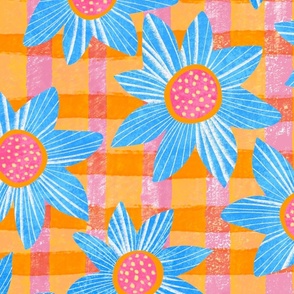  Blue Flowers on Gingham (large)