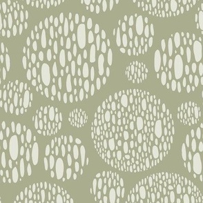 Neutral Textured Circles Olive Green Negative