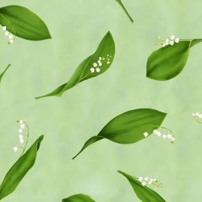 A delicate pattern of lilies of the valley.