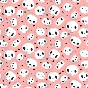 Scary cute skulls pink