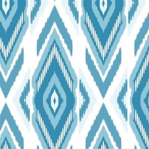 Ikat is an ethnic pattern in turquoise.