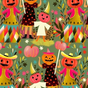 happy pumpkin trick or treat halloween // moss // medium