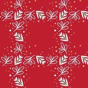Christmas Leaf Square Red