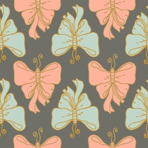 Bowtie Butterfly on grey (L) 