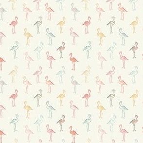 flamingos on cream 3x3
