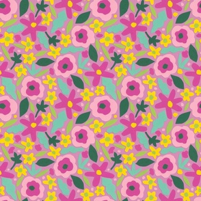 Floral Cutout paper pink medium scale