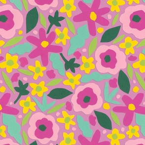 Floral paper cutout pink large scale