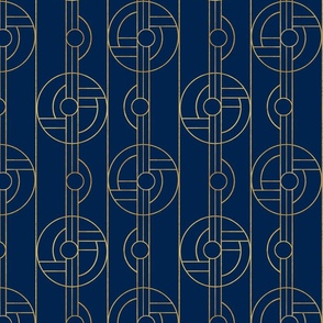 Art Deco Discs // Luxe Navy Blue