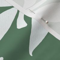 Laurel sprig, White leaves on a dark green background