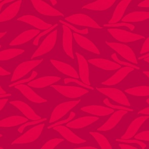 Laurel sprig, Red leaves on dark red background