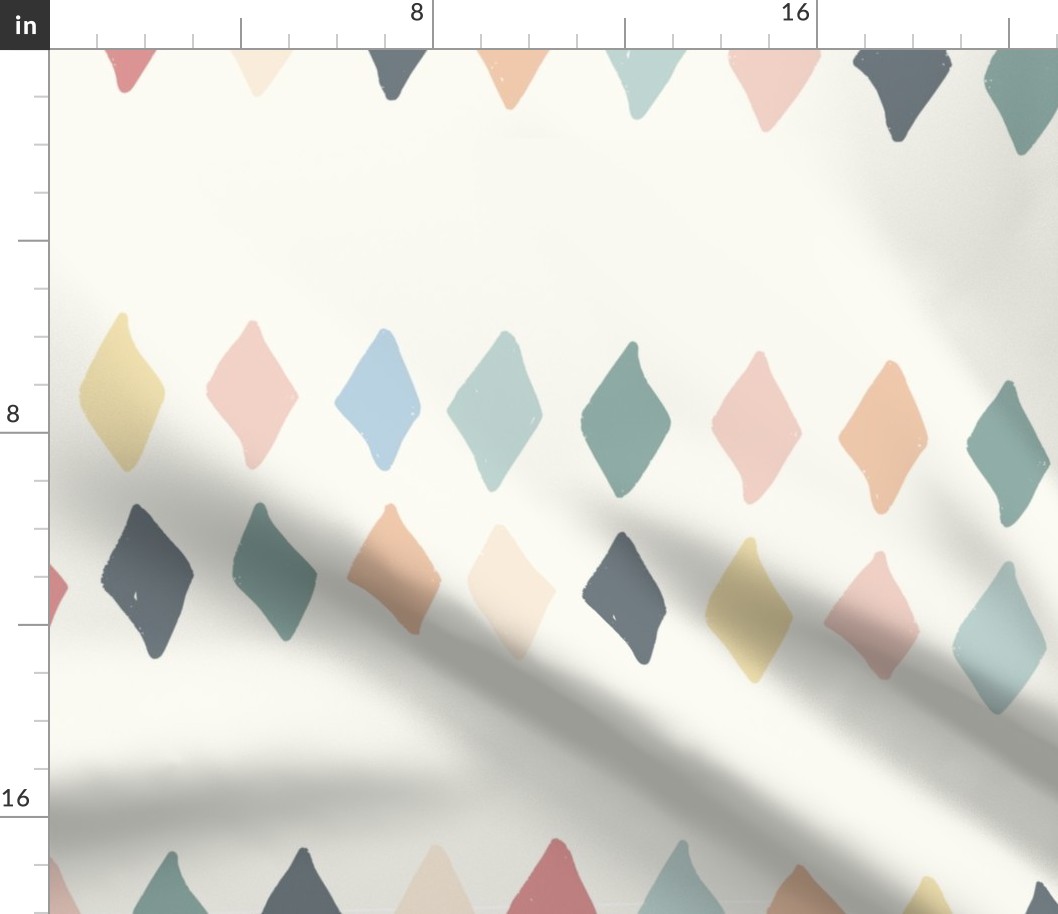 Diamond stripes mullti coloured, childrens room fabric, nursery fabric, childrens clothes fabric