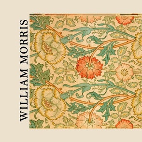 William Morris -Pink and Rose  Fabric- Artprint -  Exhibition Poster Victoria And Albert Museum London, - William Morris Wall Hanging, William Morris Tea towel