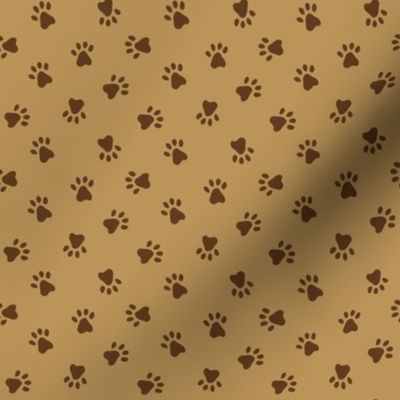 Ditsy Paw Prints, Brown