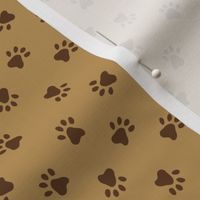 Ditsy Paw Prints, Brown