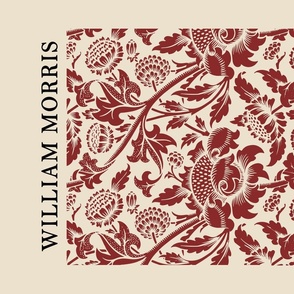 William Morris - Red Leaves - Artprint -  Exhibition Poster Victoria And Albert Museum London, - William Morris Wall Hanging, William Morris Tea towel