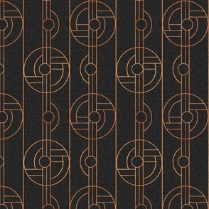 Art Deco Discs // Copper Outline