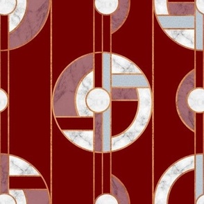 Art Deco Discs // Marble & Red