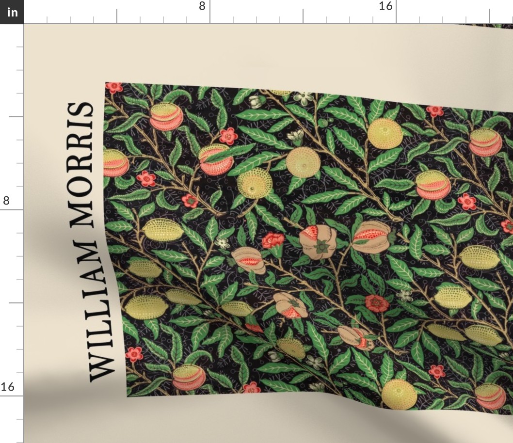 William Morris - Pomegranate black Fruits - Artprint -  Exhibition Poster Victoria And Albert Museum London, - William Morris Wall Hanging, William Morris Tea towel
