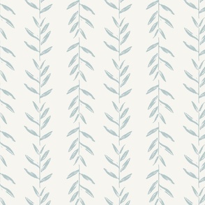 Forest Grass, Inverted Stripe- Historical Blue on white 